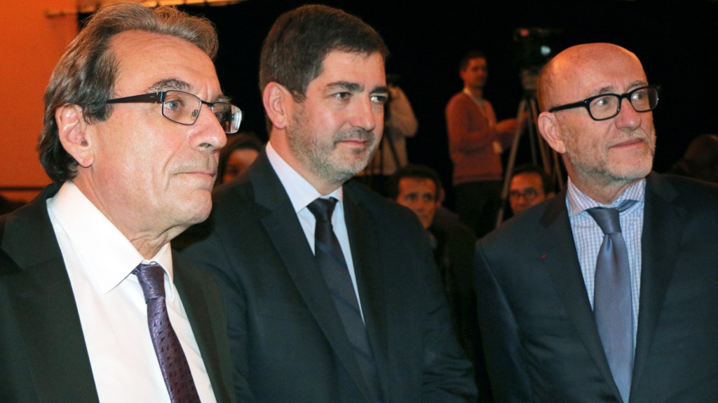 Roland Ries (PS), maire de Strasbourg, Jean Rottner (LR), maire de Mulhouse et Alain Jakubowicz, président national de la Licra.